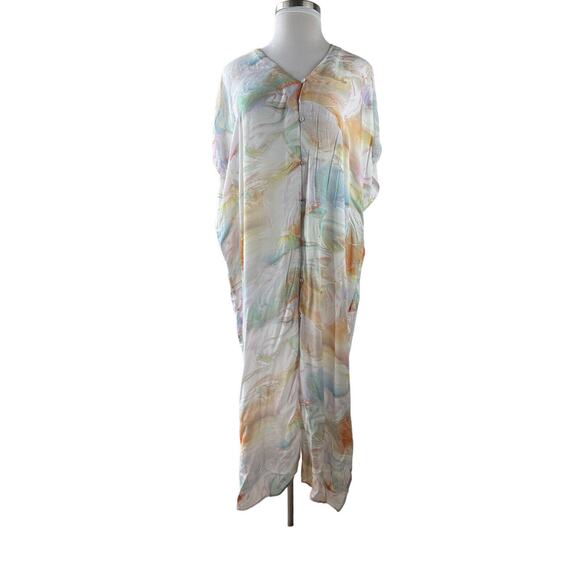 *Read* Johnny Was Calme Tie Dye Kaftan Maxi Dress Swimsuit Coverup Size L/XL - Picture 13 of 14